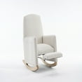 thumbnail image 3 of Rocking Chair Nursery, Nursery Rocking Chairs with Adjustable Footrest and Side Pocket, Comfy Rocking Chairs in Teddy Fabric, Reading Arm Glider Chair for Living Room, Bedroom, Offices, Beige, 3 of 9