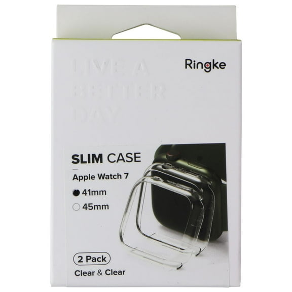 Ringke Slim Case for Apple Watch 9/8/7 (41mm) - Clear and Clear (2 Pack)