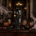 thumbnail image 6 of Lighted Ghost Figurine, Halloween Decorations Ghost with Lantern, Hells Messenger with Lantern, Gothic Resin Witch Statue Garden Light for Home Yard Patio Lawn Decoration, 6 of 7
