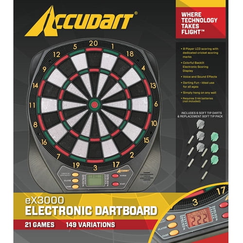 Accudart Electronic Dartboard - 21 Games with LCD Display