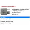 thumbnail image 2 of Overdrive Relay - Compatible with 2002 - 2003 Dodge Ram 2500 Van, 2 of 2