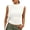 White, variant on PRETTYGARDEN Tank Tops for Women Summer Mock Neck Ribbed Knit Slim Fitted Shirts Going Out Top Spring Fashion Clothes