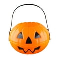 thumbnail image 2 of Taotanxi Set of 2 Pieces Mini Plastic Pumpkin Buckets, BPA Free Plastic, Halloween Party Supplies, Orange & Black, 2 of 7