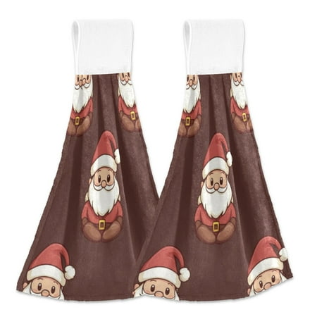 

2 Bathroom Towels Kitchen Towels 18.2x14In Velcro Hand Wipes Dish Cloths & Dish Towels Washroom Towels Face Towel Hand Wipes Red Santa Claus