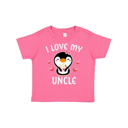 

Inktastic I Love My Uncle with Cute Penguin and Hearts Gift Toddler Toddler Girl T-Shirt