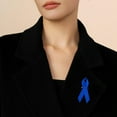 thumbnail image 6 of 50pcs Blue Awareness Ribbon Pin,Decorative Lapel Pins for Clothes Accessories, Cancer Support Brooch with Safety Pins for Men and Women,Charity Events, Fundraisers,Survivor Campaign Favors Supplies, 6 of 9