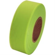Tape Planet Flagging Tape 1-3/16 inch x 150 ft Non-Adhesive Plastic Ribbon, Fluorescent Lime