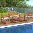 thumbnail image 3 of Costway Ensemble de Conversation pour Patio 4 Pcs avec Coussins d'Assise Doux Table Basse Rectangulaire à 2 Niveaux, 3 of 9