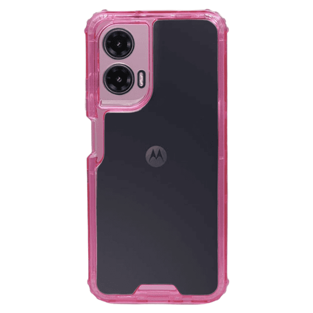 Funda Otter 360 Contorno De Color Uso Rudo Para Motorola G35 Rosa Más 2 Micas De Cristal