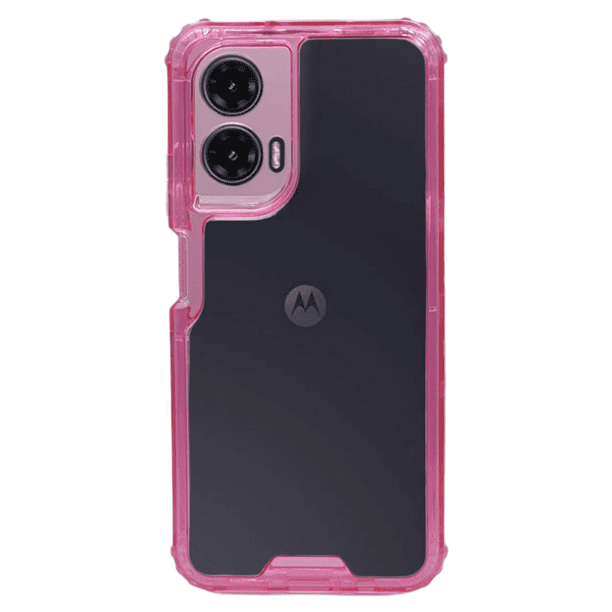 Funda Otter 360 Contorno De Color Uso Rudo Para Motorola G35 Rosa Más 2 Micas De Cristal