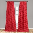 thumbnail image 4 of Ambesonne Watermelon Curtains, Juicy Fruit Slices Plot, Pair of 28"x63", Dark Coral Charcoal Grey, 4 of 4