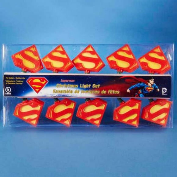 Superman Logo Christmas Lights Strand String Super Hero Man Steel Insignia