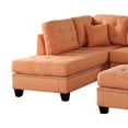thumbnail image 2 of Polyfiber 3 Piece Sectional Set With Plush Cushion In Orange, 2 of 5