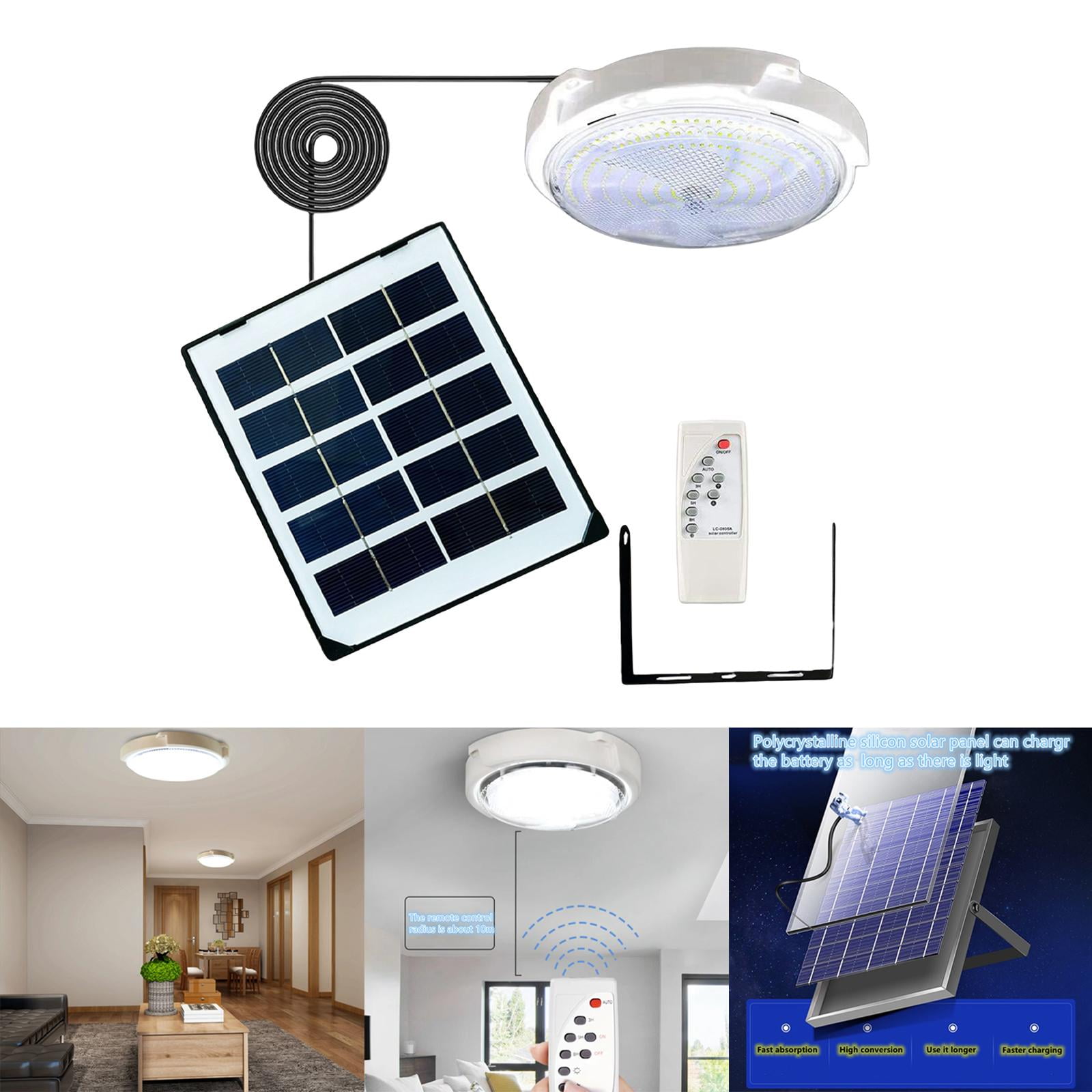 Indoor Solar Ceiling Light Remote Control Hanging Lamp for Dining Room ...