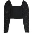 thumbnail image 1 of Blusa con mangas de encaje GUESS para mujer negra grande, 1 of 2