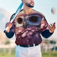 thumbnail image 5 of Rateoe Cute Flower Owl Pattern Men’s Baseball Short Sleeve Polo Shirt, Midweight Men's Shirt Golf Shirt Polo Shirts Quick Dry Short-Large, 5 of 7