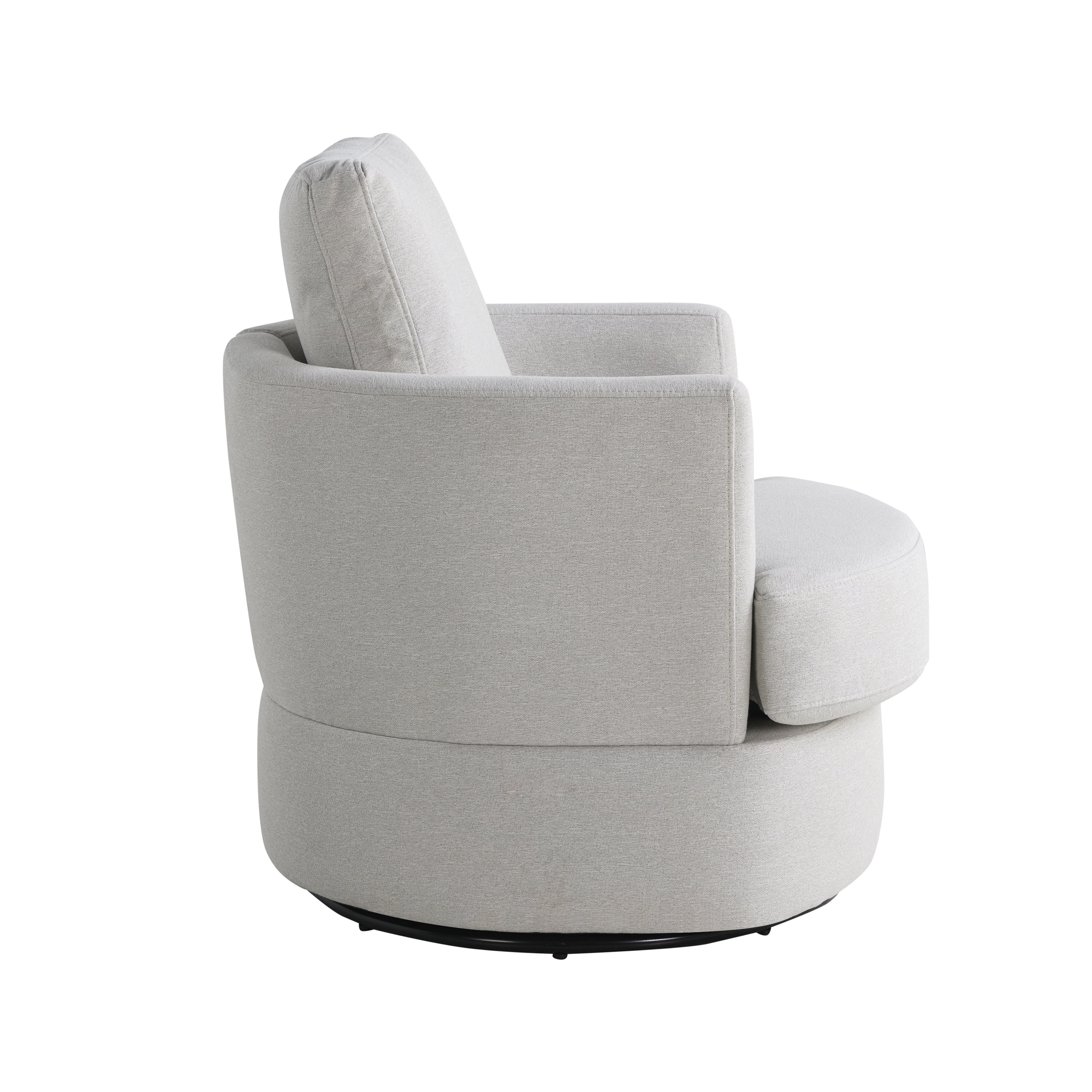 Studio Living Everest Modern Swivel Accent Chair, Ivory Fabric