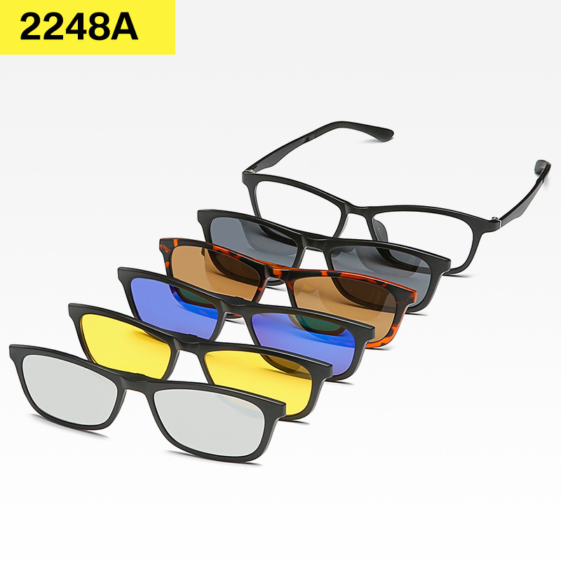 28 Style 5 Pack Sunglasses Clipon Lens + Eyeglass Frames