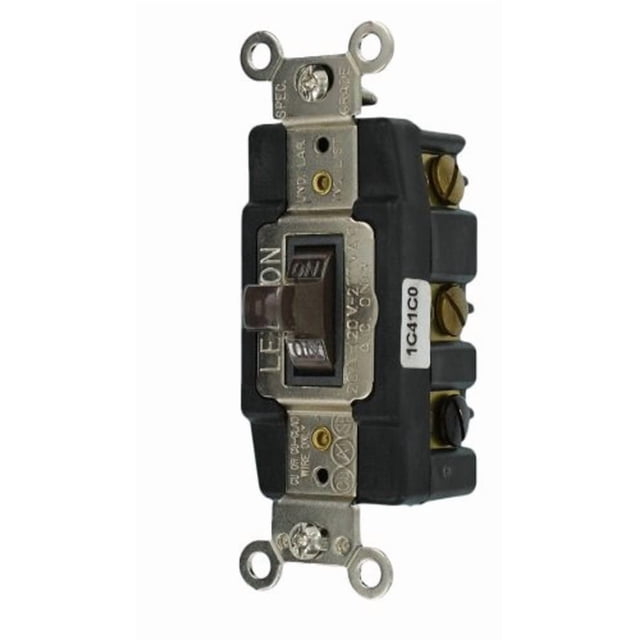 Leviton 1286 Interruptor Silencioso De Ca Bipolar De 20 Amperios Y 120 Voltios, Color Marrón