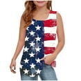 thumbnail image 2 of YYYTop Kid's 4th of July Tank Top Girls Flag Patriotics Sleeveless Shirt Graphic Tankinis Underwear Going Out Loose Fits Athletic Breathable Top 5-14 Years, 2 of 6