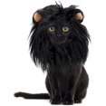 thumbnail image 3 of Onmygogo Peluca de melena de león para gatos, divertidos disfraces de gatos para Halloween Navidad, accesorios de ropa para mascotas peludas (talla S, negro), 3 of 4