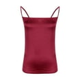 thumbnail image 3 of Elvqul Sleeveless Tank Tops Women Red Soft Pullover Silk Plain Tops, 3 of 5