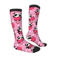 thumbnail image 3 of Balery Panda Heart Valentine Pink Printed Novelty Socks Men's Women's Crew Socks Sports Socks Knee High Socks Cotton Socks Quirky and Cool Socks, 3 of 9