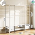 thumbnail image 2 of Simple Hogar Perchero Para ropa, Closet Armables Para Ropas, Closet de Madera, Montado en la Pared Rack Para Ropas, Organizador de Ropa Viene con dos Cajones de Tela, 2 of 6