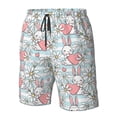 thumbnail image 3 of Wukai Cute Rabbit And Heart Print Beach Trunks with Compression Liner Swimsuit Quick Dry Beach Sports Shorts with Pocket-XX-Large, 3 of 8