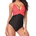 thumbnail image 1 of Women‘s Slimming One Piece V-Neck Front Cross Swimsuit Tummy Control Tankini Bathing Suits  Size S-2XL, 1 of 7