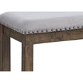 thumbnail image 2 of Nailhead Trim Wooden Dining Bench with Fabric Upholstery Brown and Gray - Saltoro Sherpi, 2 of 5