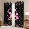 thumbnail image 2 of Manfei Pink Monogrammed S Curtains Pack of 2 (42x84 Each), Kawaii Princess Ribbon Bow Curtains Blackout, Teens Girls Kids Bedroom Curtains, Black Out Curtains Home Decor, 2 of 6