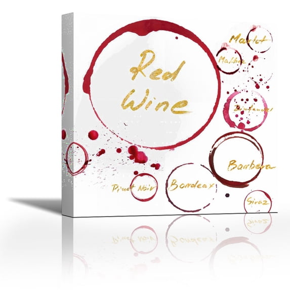 Red Wine Gold - Contemporary Fine Art Giclee on Canvas Gallery Wrap - wall décor - Art painting - 27 x 27 Inch - Ready to Hang