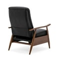 thumbnail image 6 of Fairview Black Top Grain Leather Chestnut Exposed Wood Arm Push Back Recliner, 6 of 15