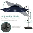 thumbnail image 6 of Best Choice Products 10x10ft 2-Tier Square Outdoor Solar LED Cantilever Patio Umbrella w/ Base Included - Navy Blue, 6 of 9