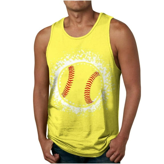 PBNBP Tank Tops Men Baseball Tanks Tops for Mens Cool Printed Graphic Sleeveless Tank Top Muscle Shirt for Workout Gym Jogging