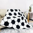 thumbnail image 4 of Soccer Blanket Warm Ultra-Soft Soccer Ball White and Black Throw Blankets 50X40 Inches Soccer Team Player Blankets Mom Gift for Girls Boys Kids, 4 of 6