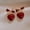 CG003-RED, variant on 1 Pieces of Trendy Wine Red Heart-shaped Earrings for Women, Outdoor Travel, Carnival, Party, Holiday Dressing Gifts