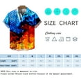thumbnail image 4 of WHNBCW Funny Fire Printed Hawaiian Shirt Colorful Flame Graphic Short Sleeved Button Down Shirt, 4 of 7