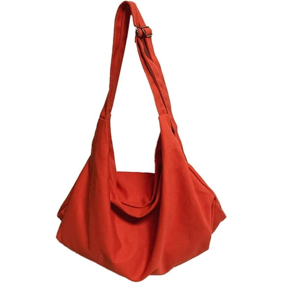 CoCopeaunt Fashion Canvas Crossbody Bag for Women Men Tenn Large Retro Hobo Shoulder Bag Double shoulder strap
