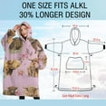 thumbnail image 4 of Oversized Wearable Blanket Hoodie,Pink Highland Cow Flower Pattern Sherpa Blanket Hoodie with Super Pockets,Super Warm Fuzzy Pullover for Women & Men, 4 of 6
