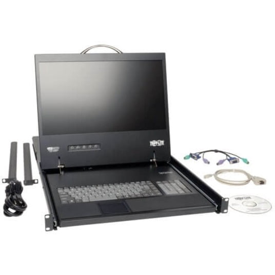 Tripp Lite by Eaton NetCommander 16-Port Cat5 1U Rack-Mount Console KVM Switch with 19-in. LCD - 16 Computer(s) - 19" - 16 x RJ-45 Keyboard/Mouse/Video - 1U Height