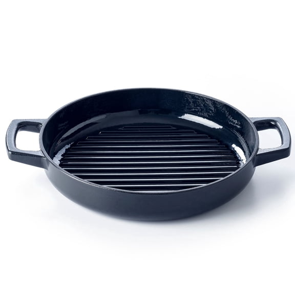 Alva 11-Inch Cast Iron Grill Pan, Non Toxic, Oven Safe to 500°F