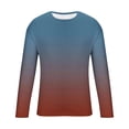 thumbnail image 5 of WXLWZYWL Mens Gradient Tops Crew Neck Long Sleeve Shirt Ombre Print Soft Breathable Relax Fit Men Daily Walking Outdoor Casual Basic Pullover Tee, 5 of 6