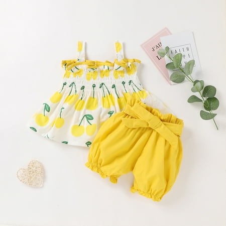 

AURIGATE Newborn Infant Baby Sleeveless Floral Print Vest Tops+Bowknot Shorts Set Outfit Clearance
