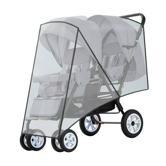 Sinyiin 1Pc Double Strollers Rain Cover Windproof Protective Sleeve Case for Twin Baby Prams Side by Side/Front Rear