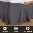 thumbnail image 4 of SGI bedding 9 inch Drop Wraparound Bed Skirt Queen Size - No Lifting Required, Adjustable Easy Fit Elastic Strap, Classic Gathered Styling Dust Ruffle, Fade Resistant -Dark Grey, 4 of 7
