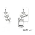 thumbnail image 3 of LYTiang Silver Rhinestone Earrings Olive Leaves Stud Earrings With Shinny Zircon Fine Jewelry Geometric Earrings For Women Pearl Earrings Set Small Pearl Hoop Earrings Bulk Earrings, 3 of 7