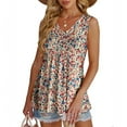 thumbnail image 6 of JTZGDY Womens Tank Tops 2025 Flowy Peplum Tops for Women Cute Summer Floral Printed Dressy Sleeveless V Neck Babydoll Tank Tops Multicolor#10 XL, 6 of 10