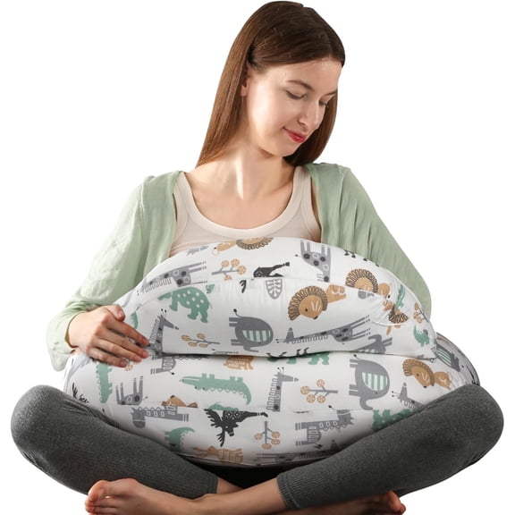Nursing Pillow for Breastfeeding, Breastfeeding Pillows for More Support, Adjustable Waist Strap,Removable Cotton Cover